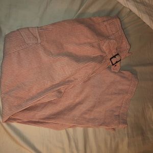 UO pink corduroy wide leg cargo pants